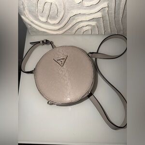 Guess Taupe Round Crossbody Bag